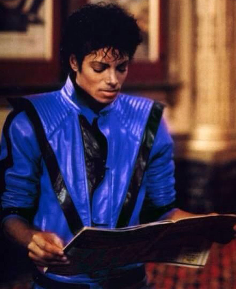 Michael Jackson Thriller Blue Leather Jacket blue leather jacket