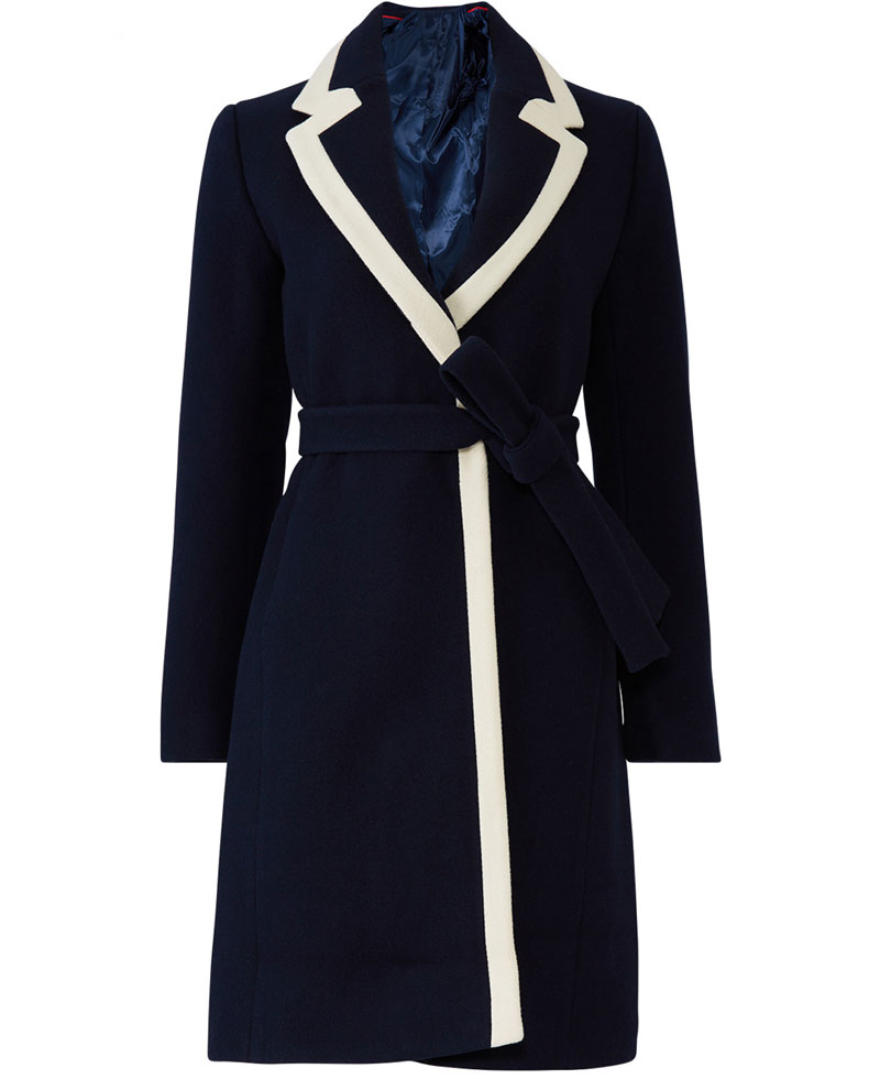 Meghan Markle Wrap Tipped Belted Coat Meghan Markle Wrap Tipped Belted Coat - Image 2