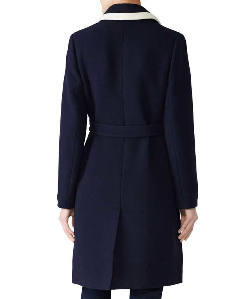Meghan Markle Wrap Tipped Belted Coat Meghan Markle Wrap Tipped Belted Coat - Image 4