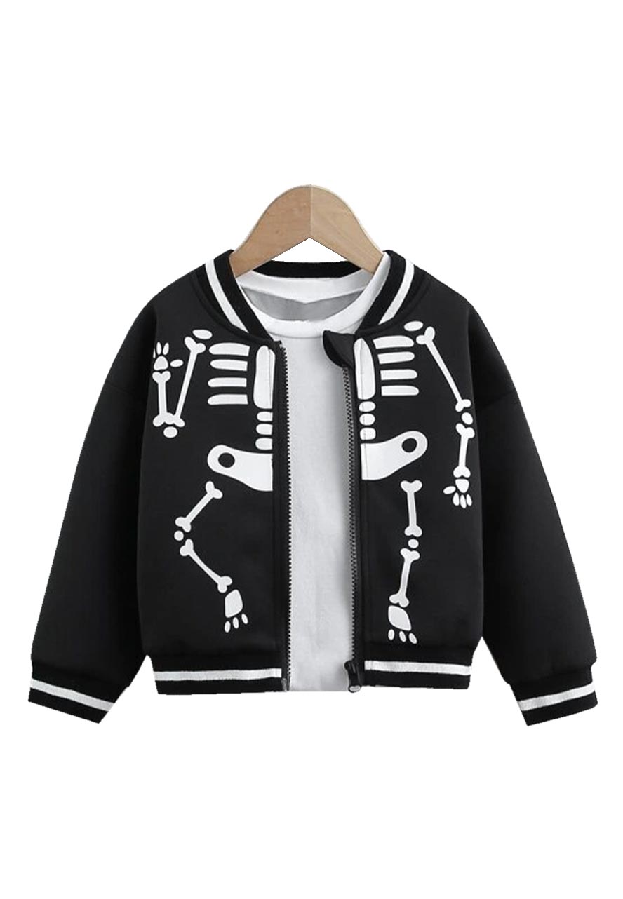 Toddler Boys Skeleton Bomber Jacket Toddler Boys Skeleton Bomber Jacket