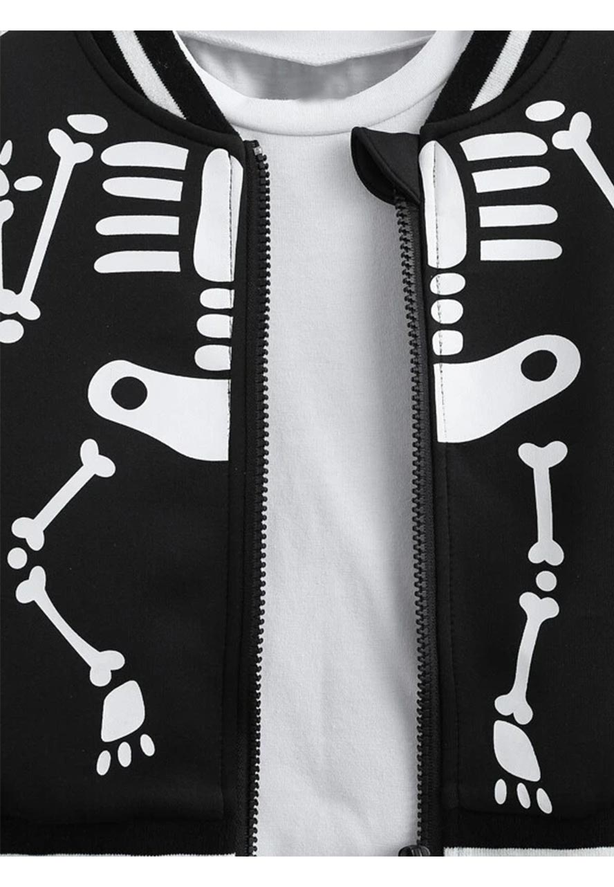 Toddler Boys Skeleton Bomber Jacket Toddler Boys Skeleton Bomber Jacket - Image 3