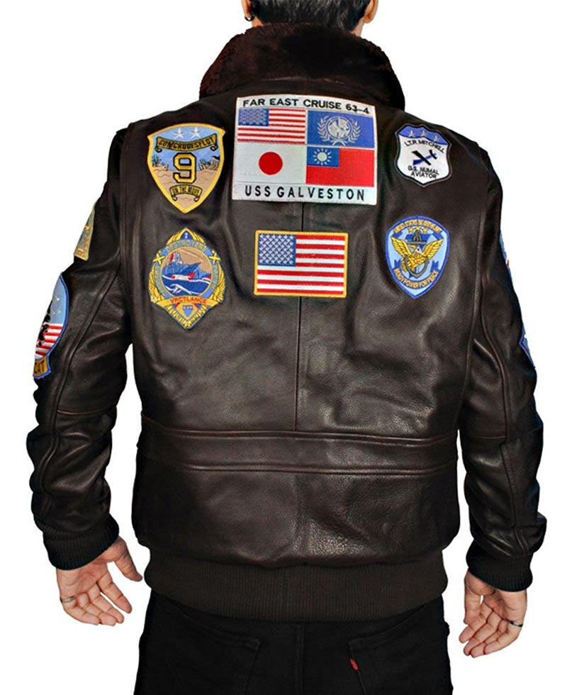 Tom Cruise Top Gun Leather Jacket with Fur Collar top gun leather jacket