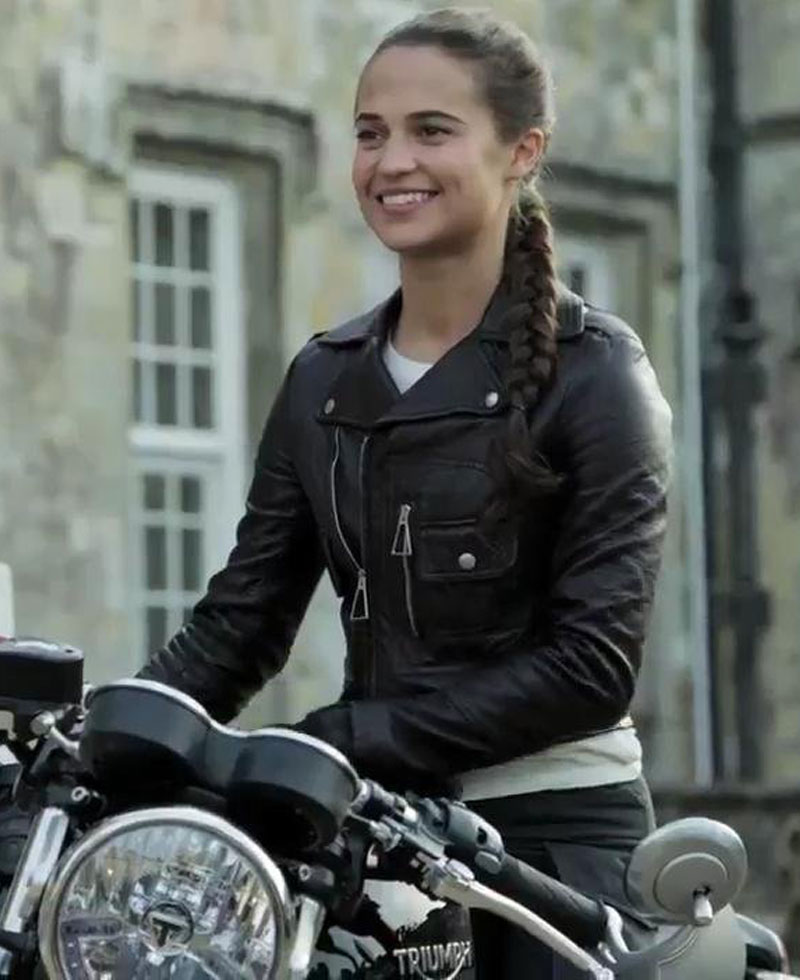 Alicia Vikander Tomb Raider Leather Jacket