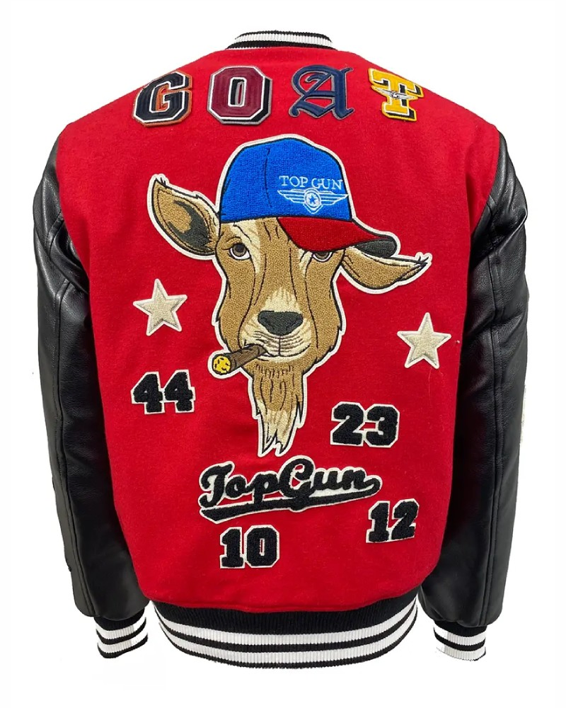 Top Gun Goat Varsity Jacket the goat varsity jacket
