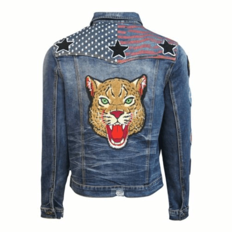 Top Gun US Leopard Denim Jacket top gun leopard jacket