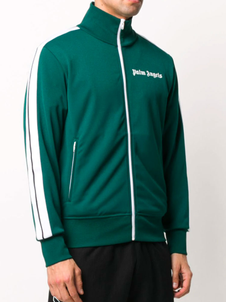 Palm Angels Polyester Striped Track Green Jacket Palm Angels Polyester Striped Track Green Jacket - Image 4