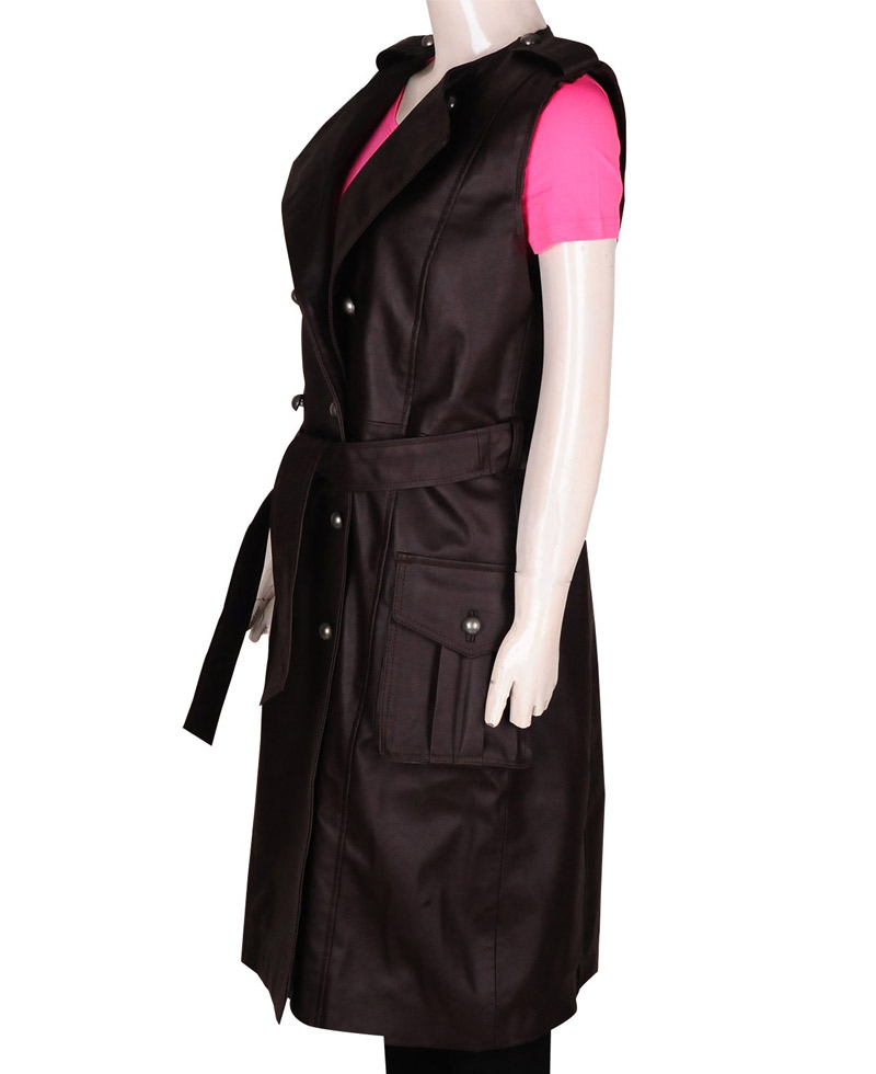 Troian Bellisario Pretty Little Liars Black Leather Vest Coat Troian Bellisario Pretty Little Liars Black Leather Vest Coat - Image 5