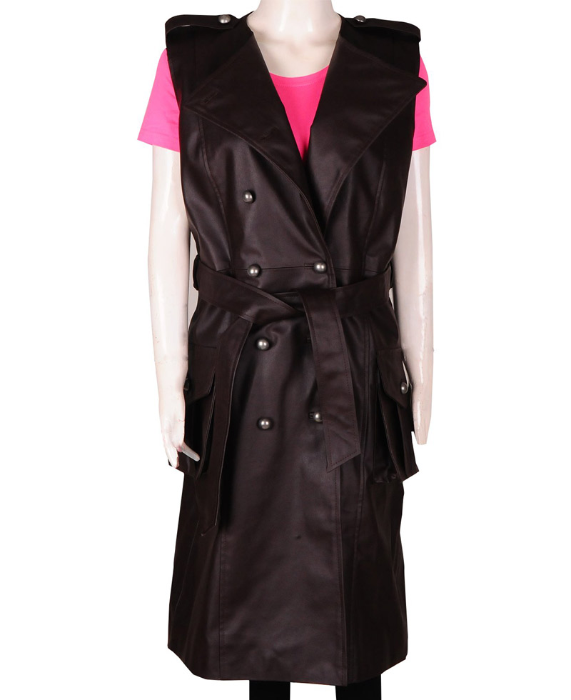 Troian Bellisario Pretty Little Liars Black Leather Vest Coat Troian Bellisario Pretty Little Liars Black Leather Vest Coat