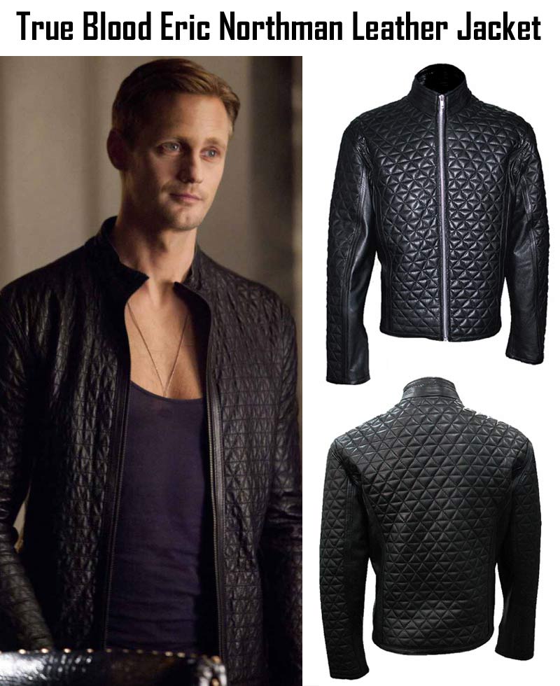 True Blood Eric Northman Black Leather Quilted Jacket True Blood Eric Northman Black Leather Quilted Jacket - Image 4