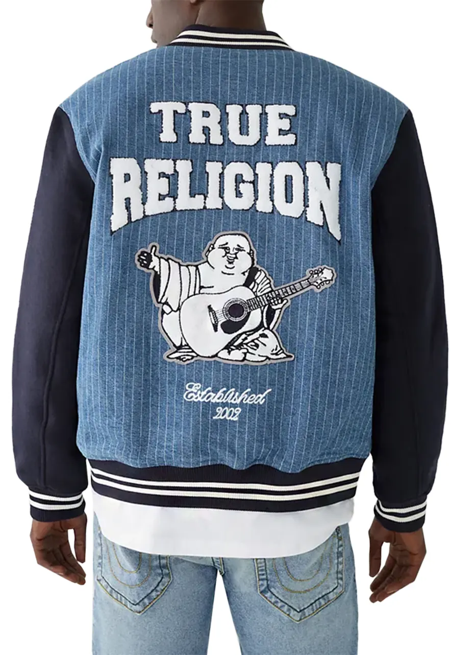 True Religion Varsity Denim Jacket true religion jacket