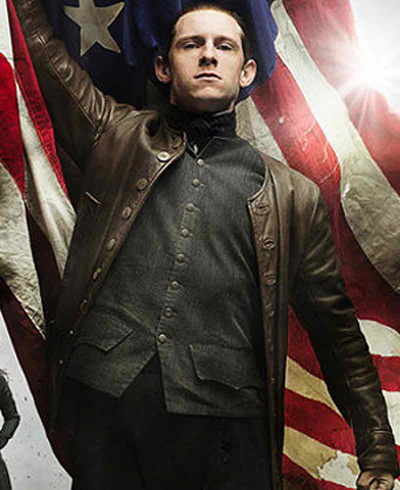 Turn Washington's Spies Jamie Bell Brown Leather Jacket Turn Washington's Spies Jamie Bell Brown Leather Jacket - Image 2