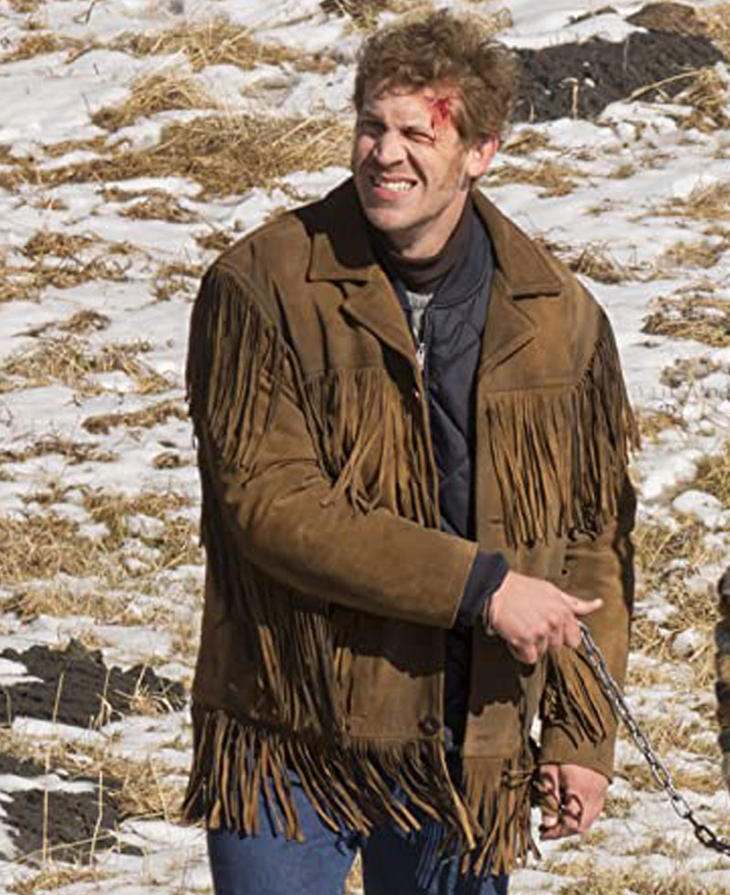Fargo Russell Harvard Brown Fringe Jacket Fargo Russell Harvard Brown Fringe Jacket - Image 3