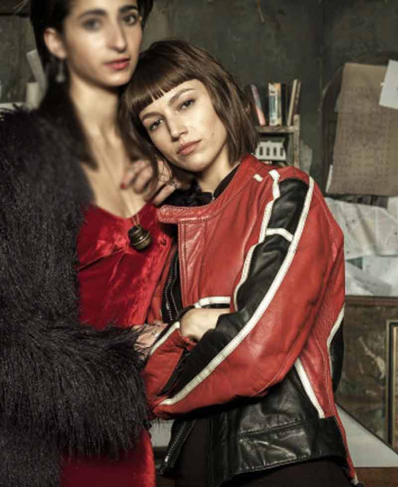 Ursula Corbero Money Heist Cafe Racer Leather Jacket Ursula Corbero Money Heist Cafe Racer Leather Jacket - Image 3
