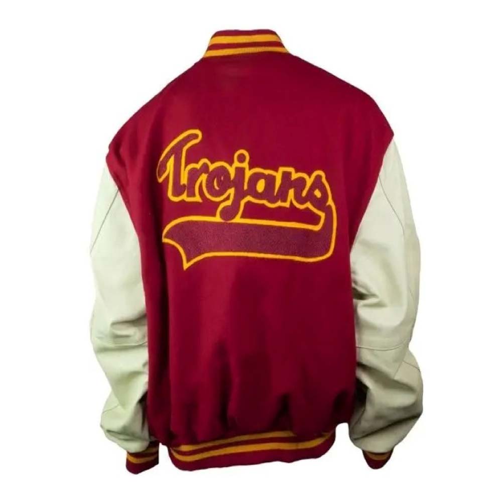 USC Trojans Cardinal Letterman Jacket USC Trojans Cardinal Letterman Jacket - Image 2