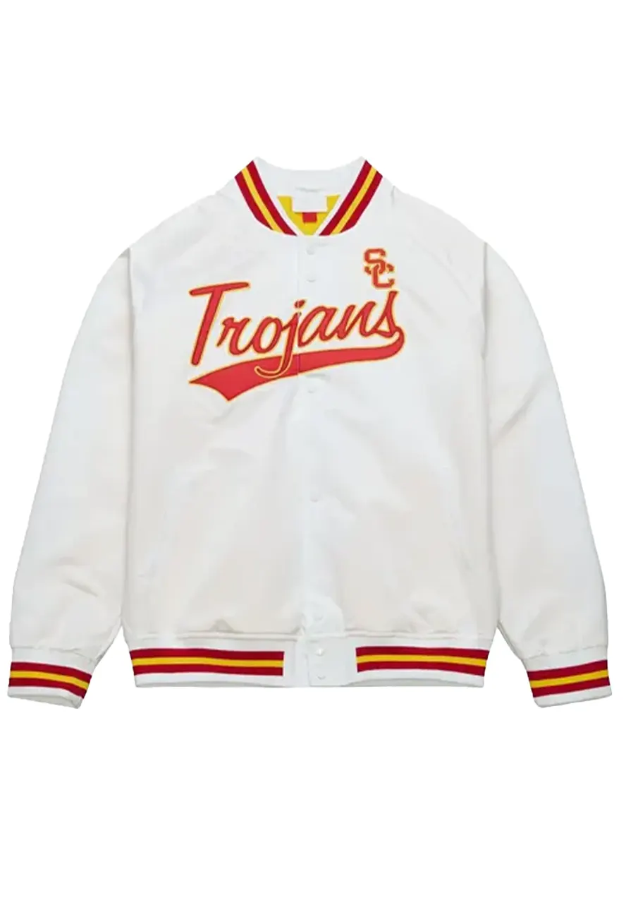 USC Trojans White Varsity Jacket USC Trojans White Varsity Jacket