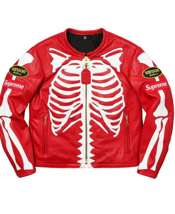 Men's Skeleton Red Vanson Leather Jacket
