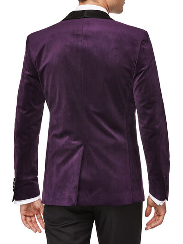 Men's Dark Purple Handley Velvet Tuxedo Men's Dark Purple Handley Velvet Tuxedo - Image 2
