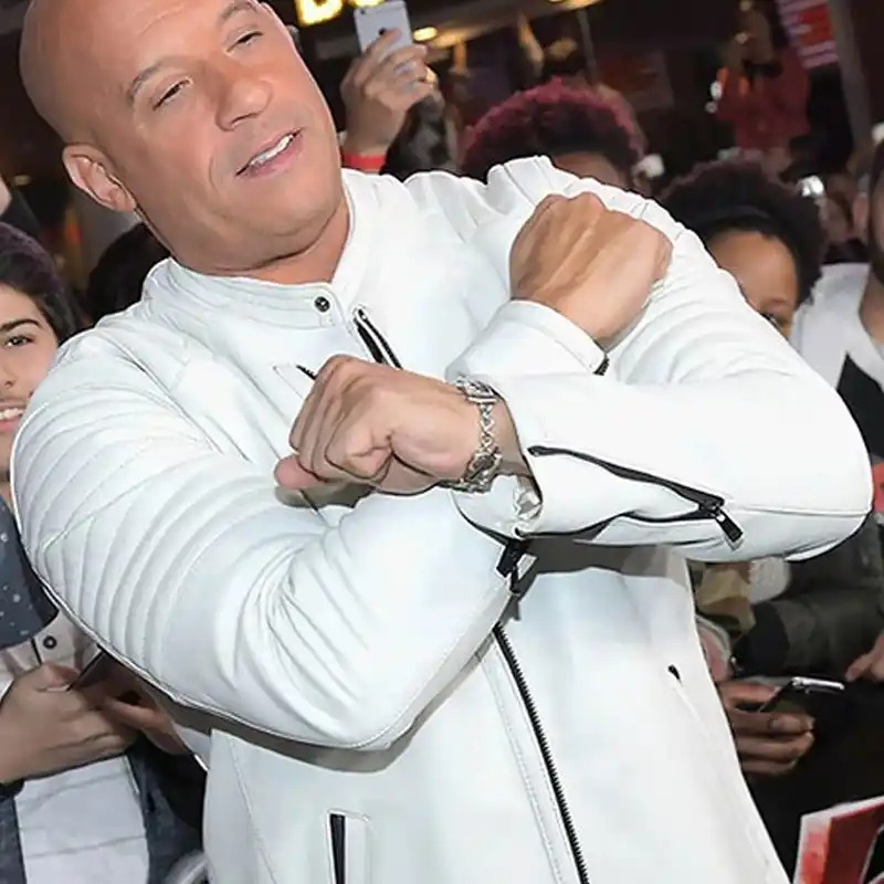 Vin Diesel Leather White Jacket Vin Diesel Leather White Jacket - Image 3