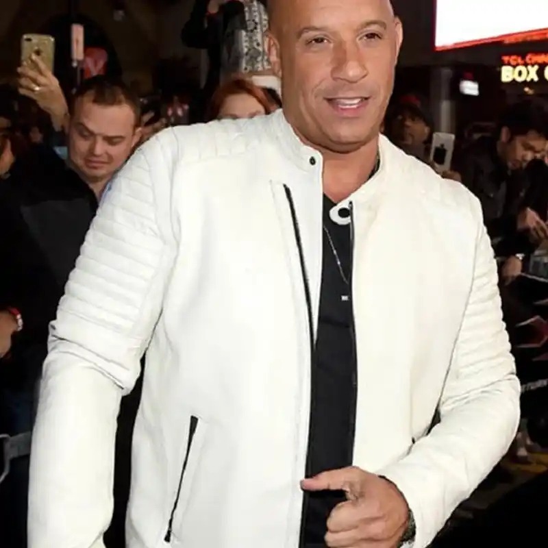 Vin Diesel Leather White Jacket Vin Diesel Leather White Jacket - Image 4