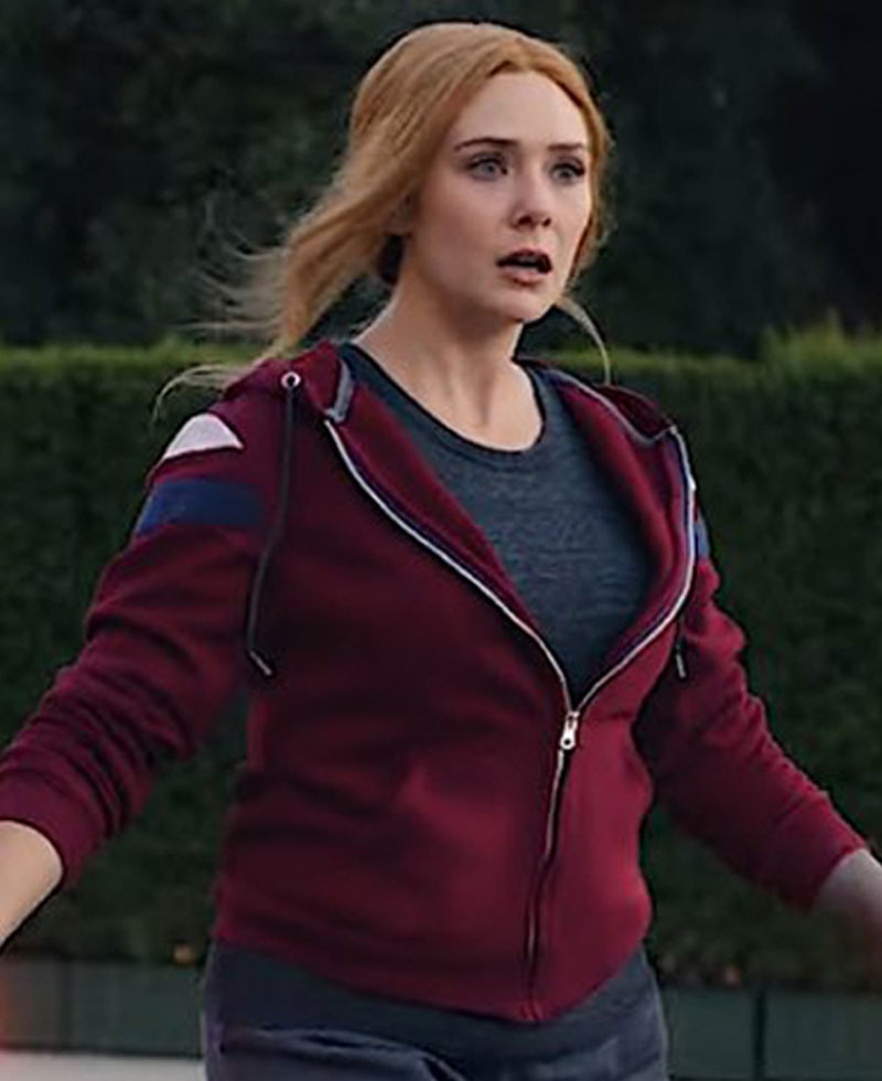 Elizabeth Olsen WandaVision Zip Up Hoodie Elizabeth Olsen WandaVision Zip Up Hoodie - Image 2