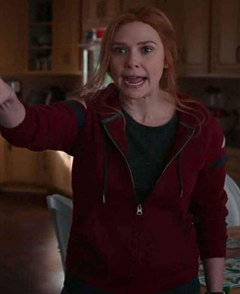 Elizabeth Olsen WandaVision Zip Up Hoodie Elizabeth Olsen WandaVision Zip Up Hoodie - Image 6