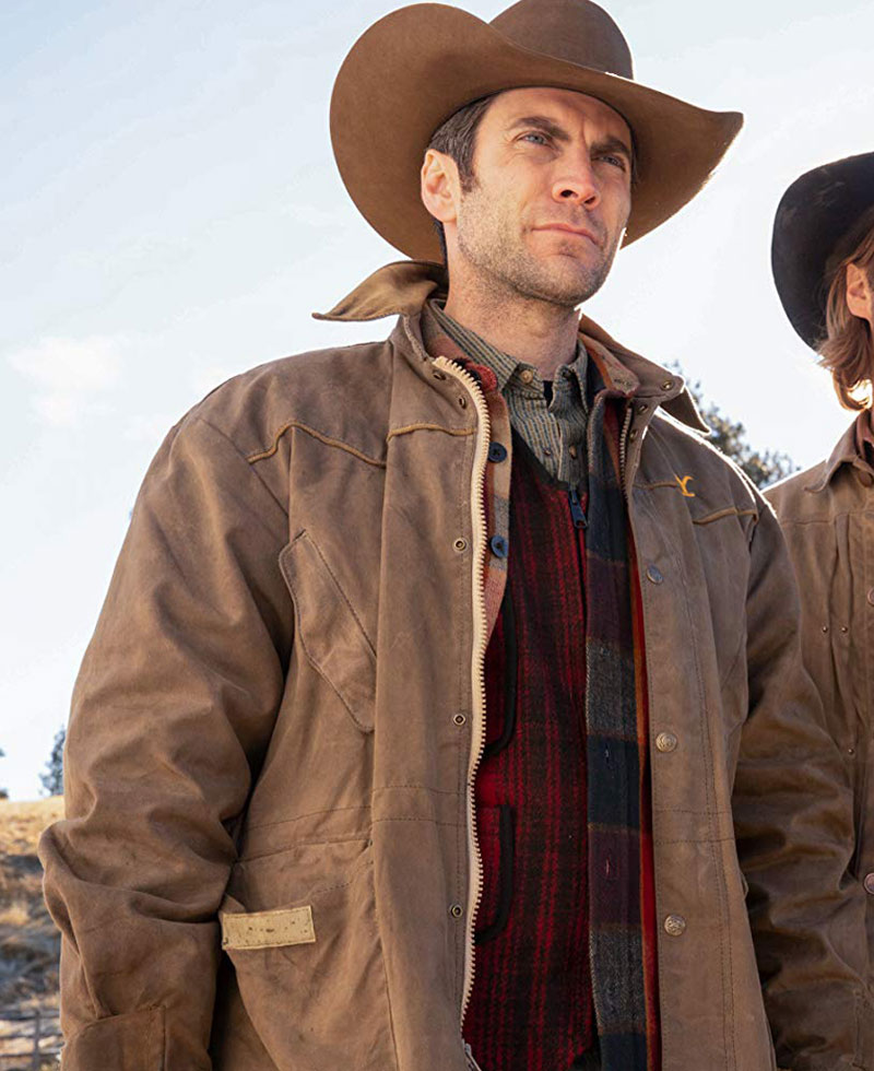 Wes Bentley Yellowstone Brown Leather Jacket Wes Bentley Yellowstone Brown Leather Jacket