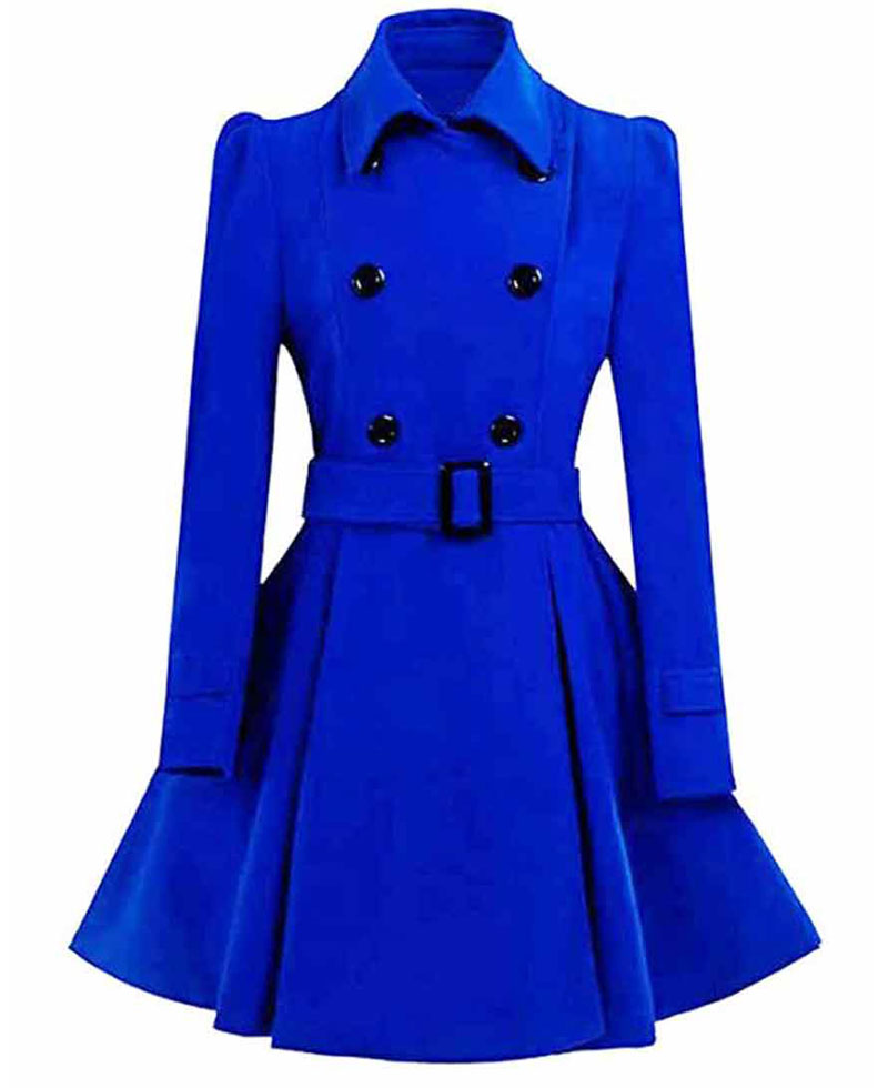 Women's Double Breasted Swing Wool Peacoat Women's Double Breasted Swing Wool Peacoat - Image 3