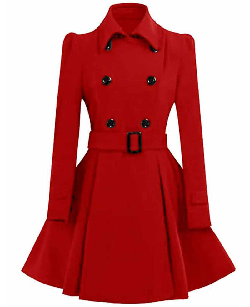 Women's Double Breasted Swing Wool Peacoat Women's Double Breasted Swing Wool Peacoat