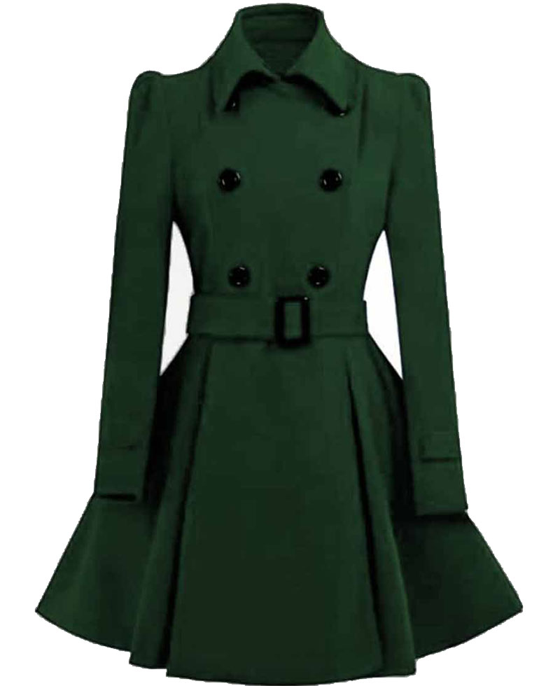 Women's Double Breasted Swing Wool Peacoat Women's Double Breasted Swing Wool Peacoat - Image 2