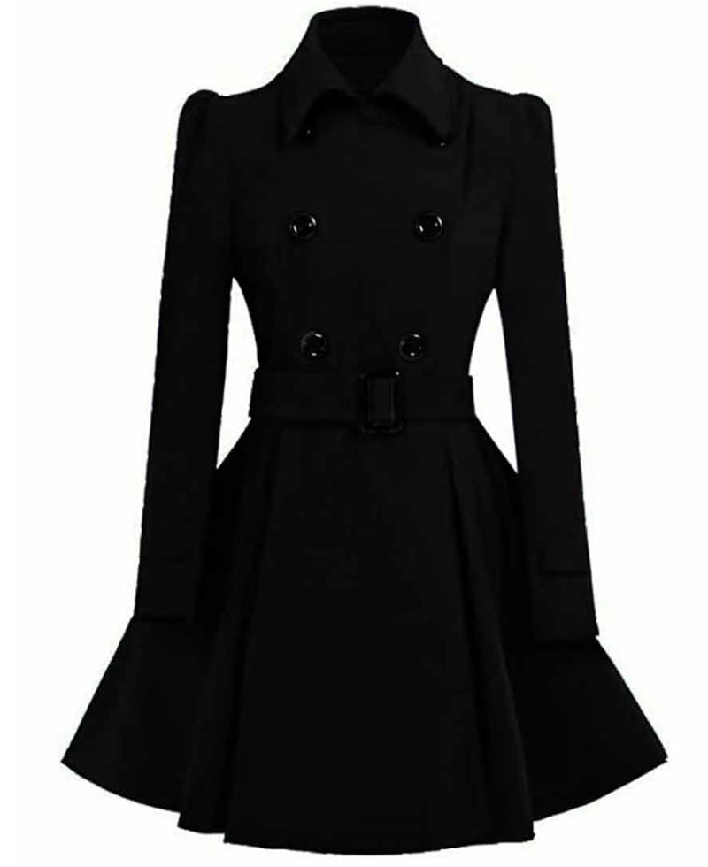 Women's Double Breasted Swing Wool Peacoat Women's Double Breasted Swing Wool Peacoat - Image 4