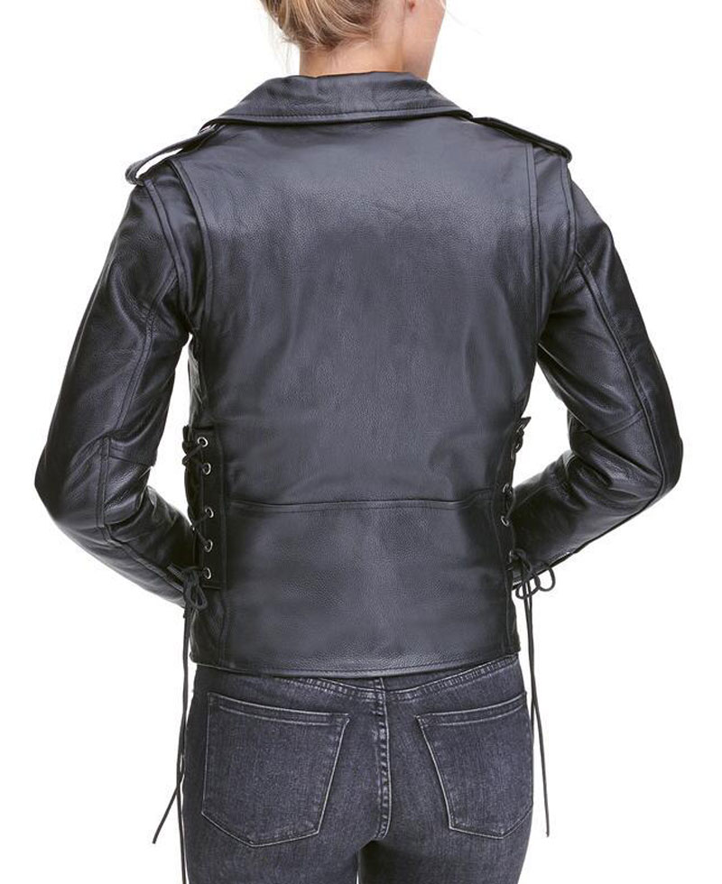 Womens Classic Style Biker Asymmetrical Jacket Womens Classic Style Biker Asymmetrical Jacket - Image 5