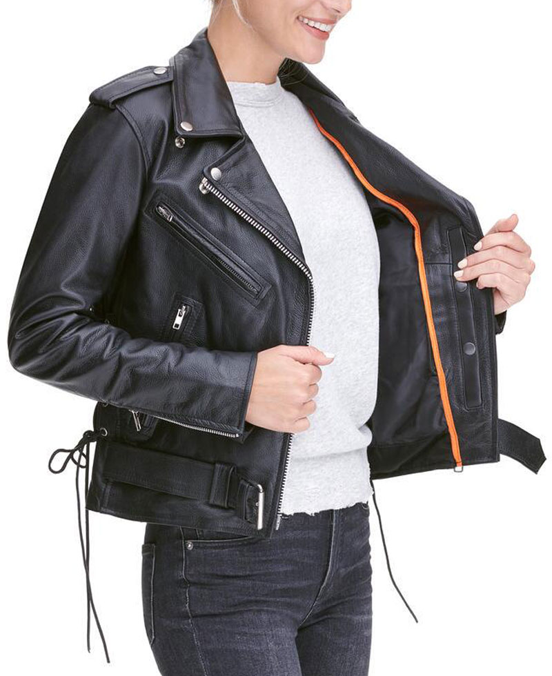 Womens Classic Style Biker Asymmetrical Jacket Womens Classic Style Biker Asymmetrical Jacket - Image 4