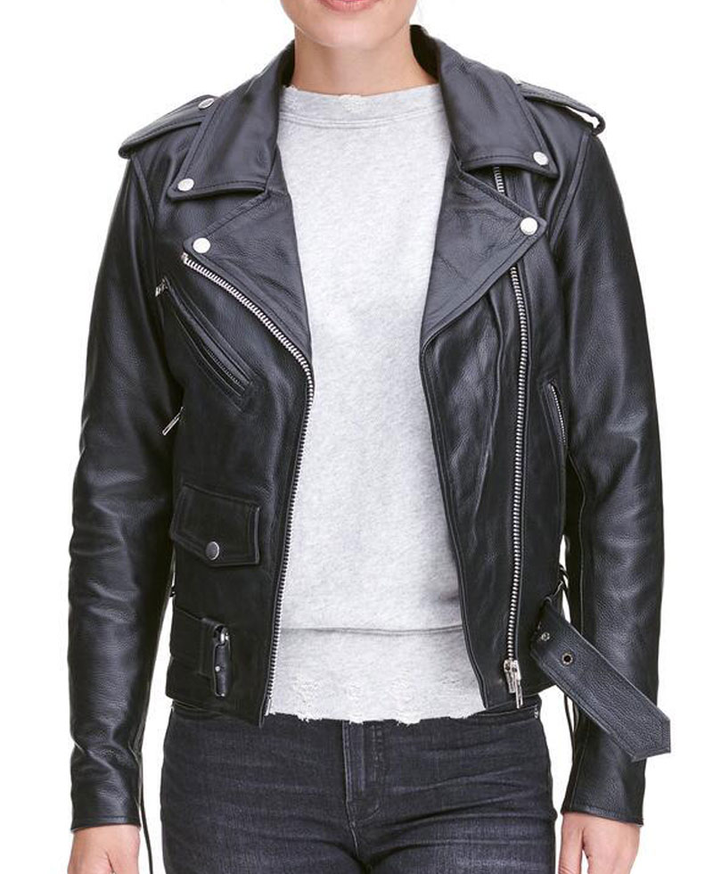 Womens Classic Style Biker Asymmetrical Jacket Womens Classic Style Biker Asymmetrical Jacket - Image 2