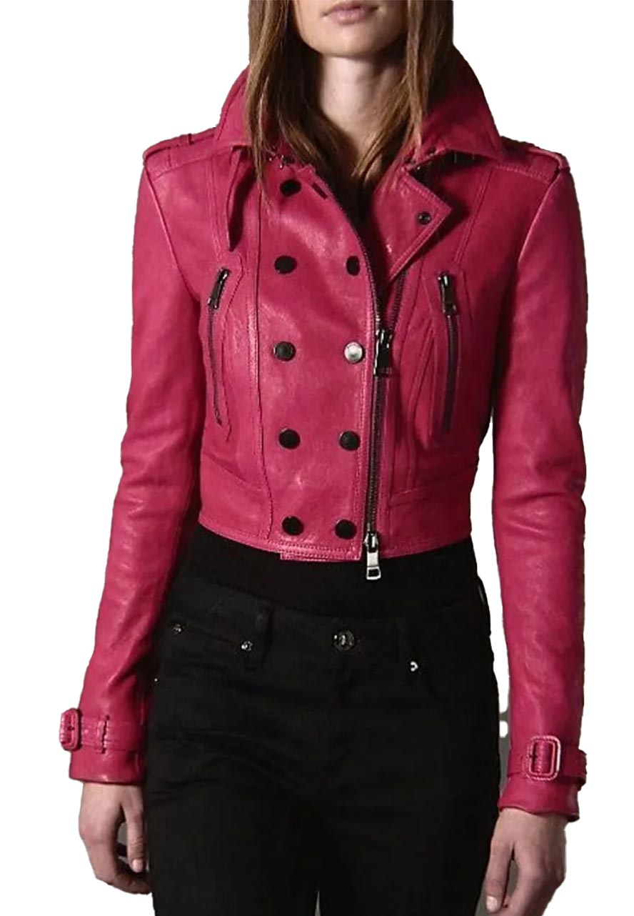 Women’s Cropped Fuchsia Pink Jacket fuchsia cropped jacket