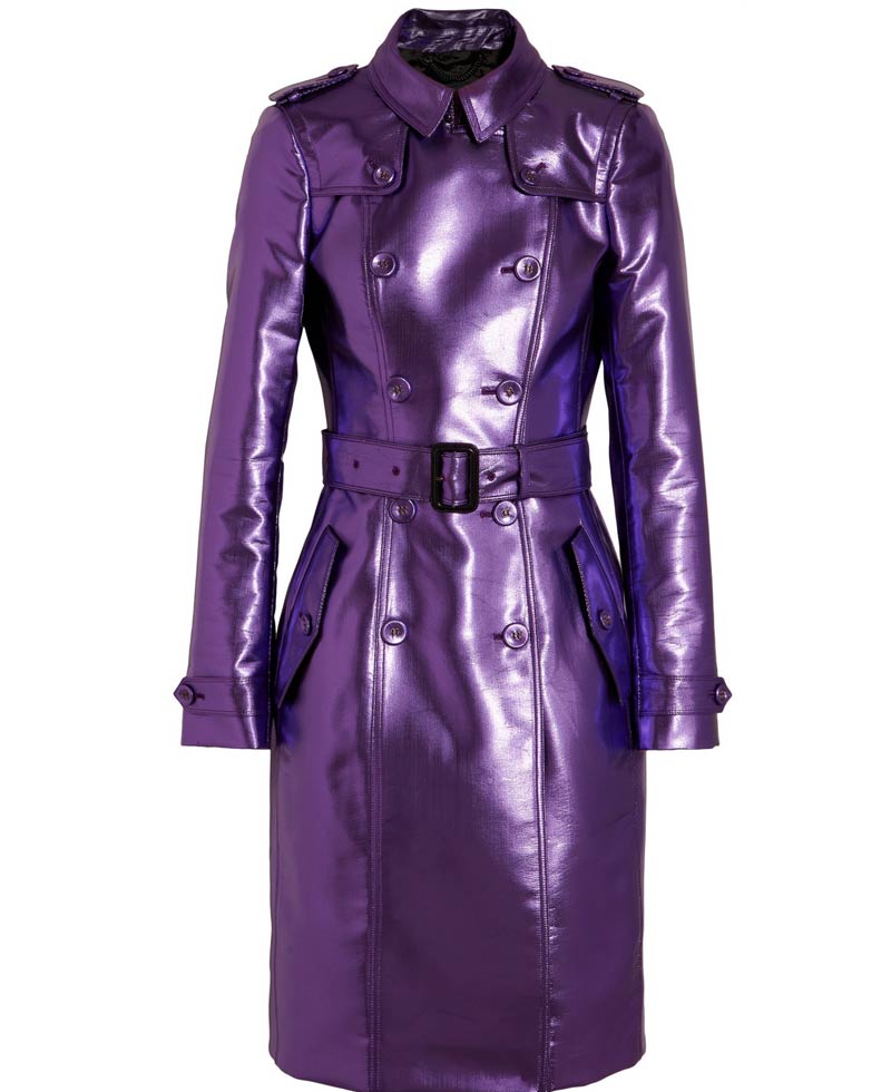 Women's Metallic Purple Trench Coat Women's Metallic Purple Trench Coat