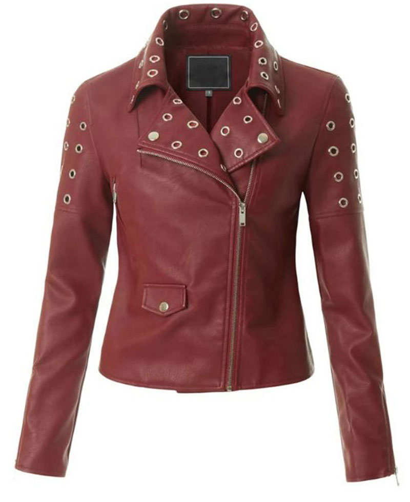 Women's FJ300 Motorcycle Designer Burgundy Leather Jacket Women's FJ300 Motorcycle Designer Burgundy Leather Jacket