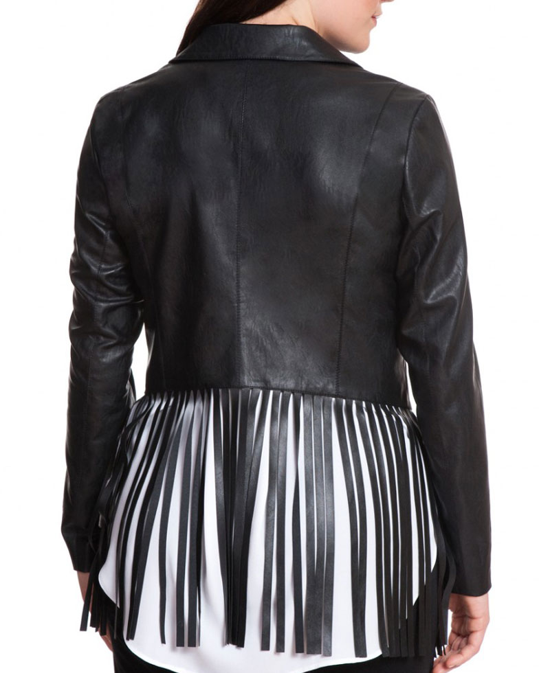 Women's Fresno Black Leather Blazer Women's Fresno Black Leather Blazer - Image 2