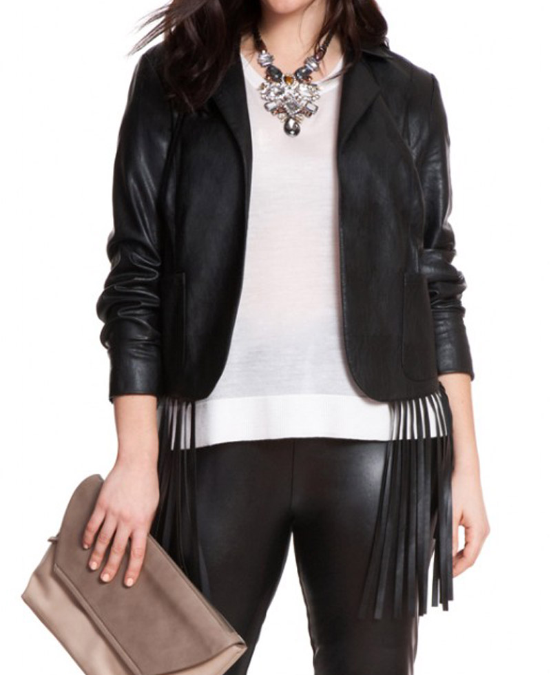 Women's Fresno Black Leather Blazer Women's Fresno Black Leather Blazer - Image 3
