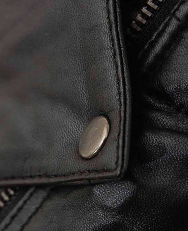 Women's Asymmetrical Zipper Padded Design Leather Jacket Women's Asymmetrical Zipper Padded Design Leather Jacket - Image 4