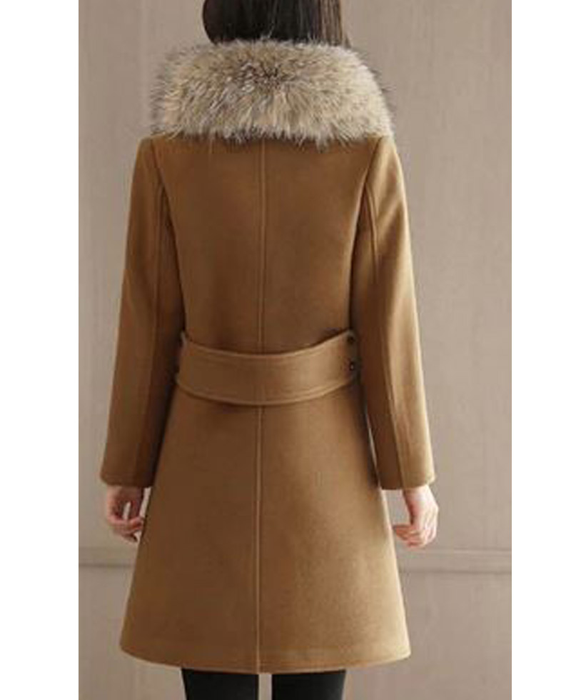 Women's Winter Single Button Wool Coat Women's Winter Single Button Wool Coat - Image 2