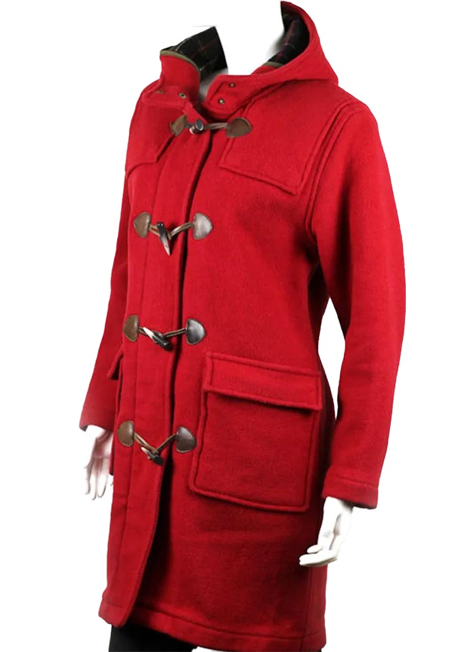 Women’s Red Duffle Coat Women’s Red Duffle Coat - Image 4