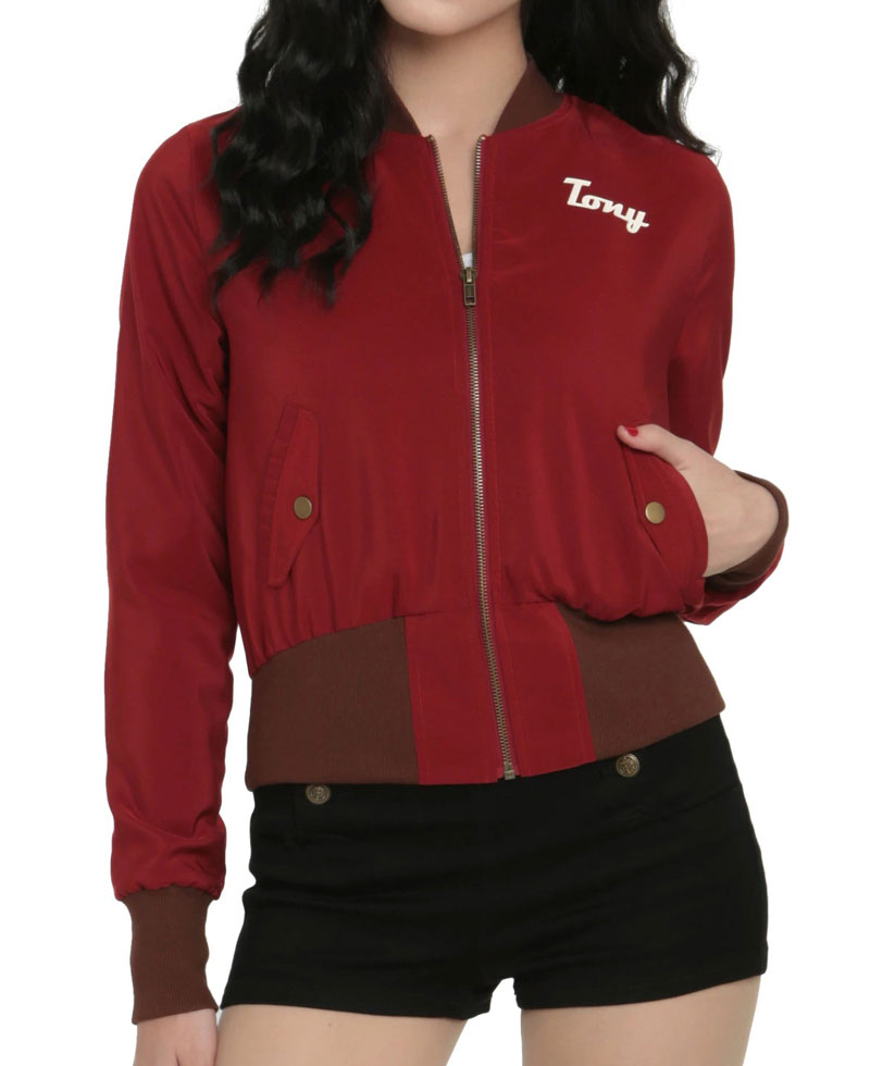 Women's Stark Industries Bomber Satin Jacket Women's Stark Industries Bomber Satin Jacket - Image 2