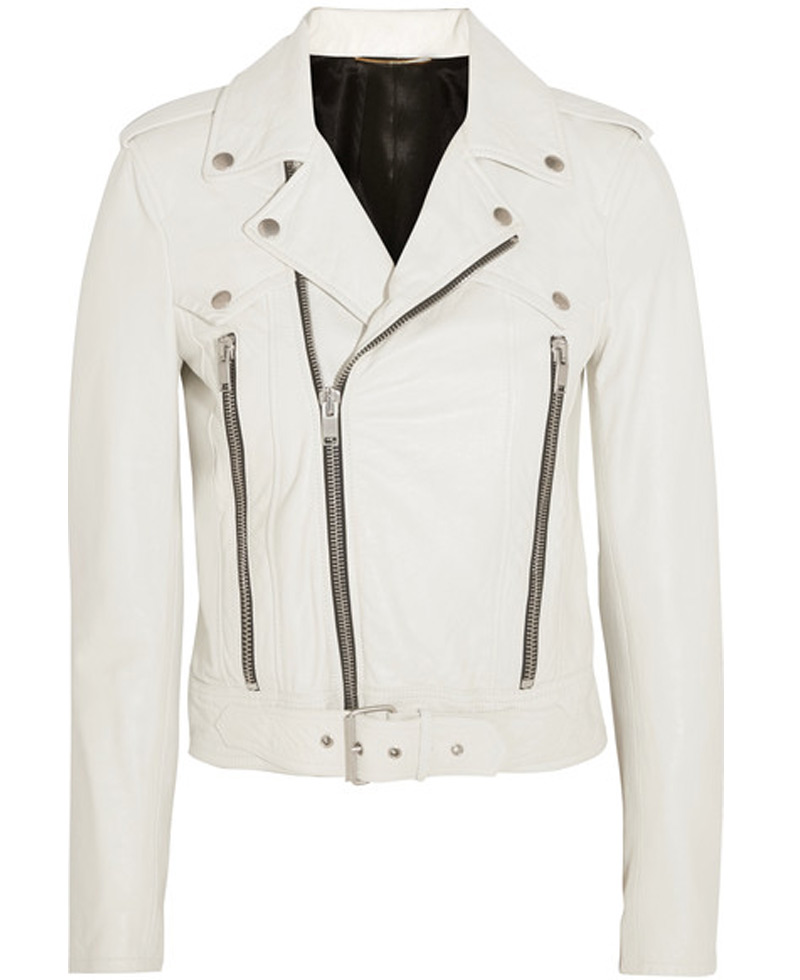 Rockford Women's White Leather Motorcycle Jacket