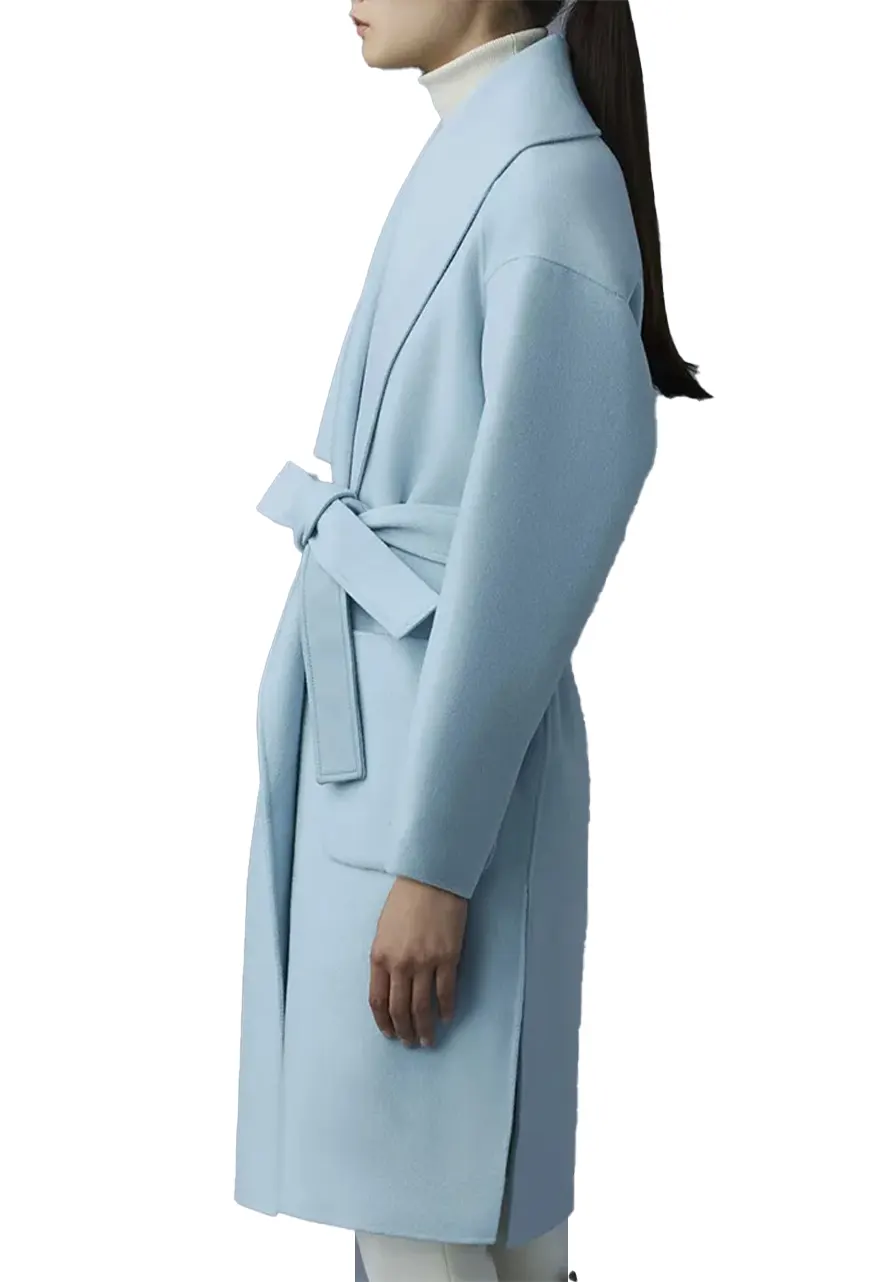 Women’s Thalia Light Blue Wool Coat Women’s Thalia Light Blue Wool Coat - Image 4