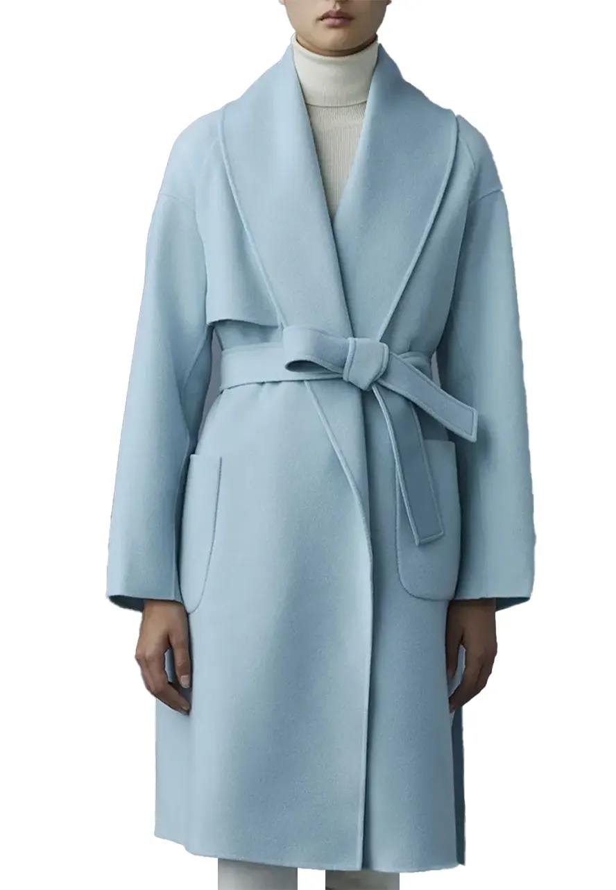 Women’s Thalia Light Blue Wool Coat Women’s Thalia Light Blue Wool Coat - Image 3