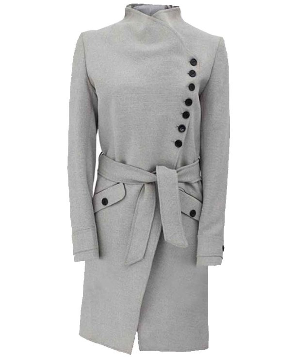 Women's Designer Grey Belted Coat