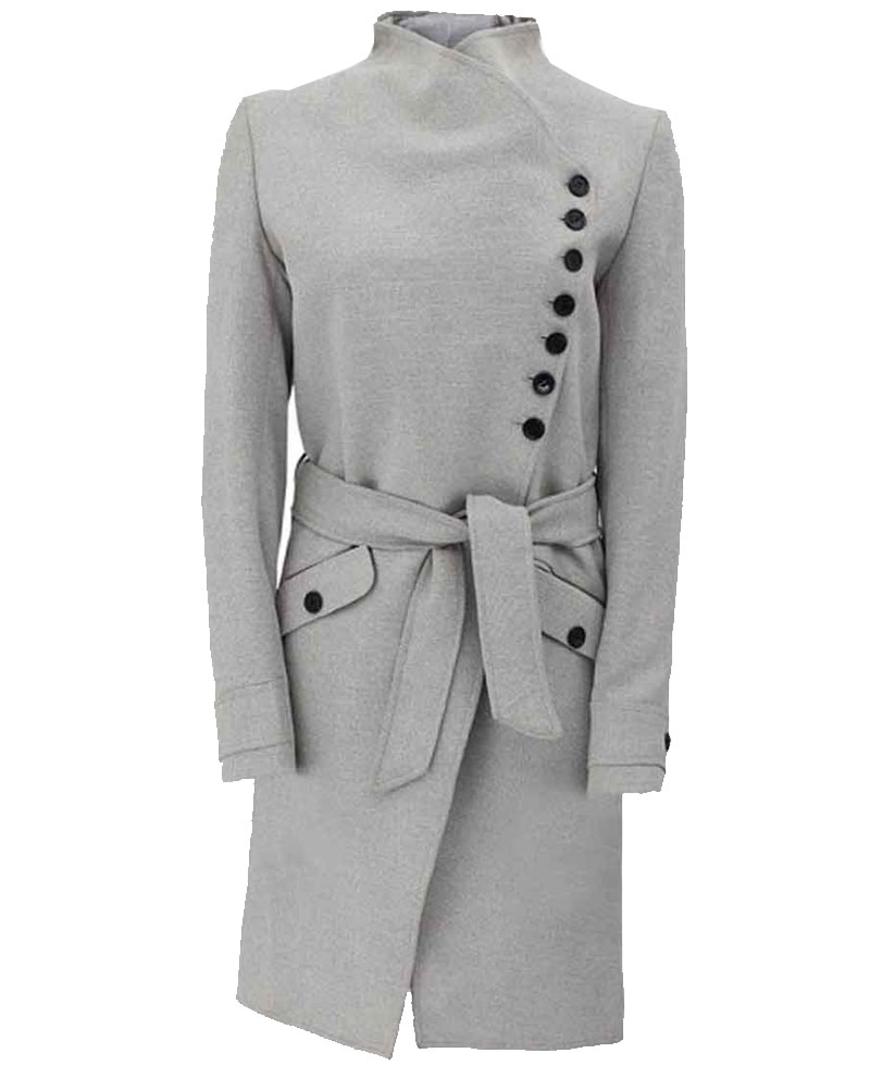 Women's Designer Grey Belted Coat Women's Designer Grey Belted Coat