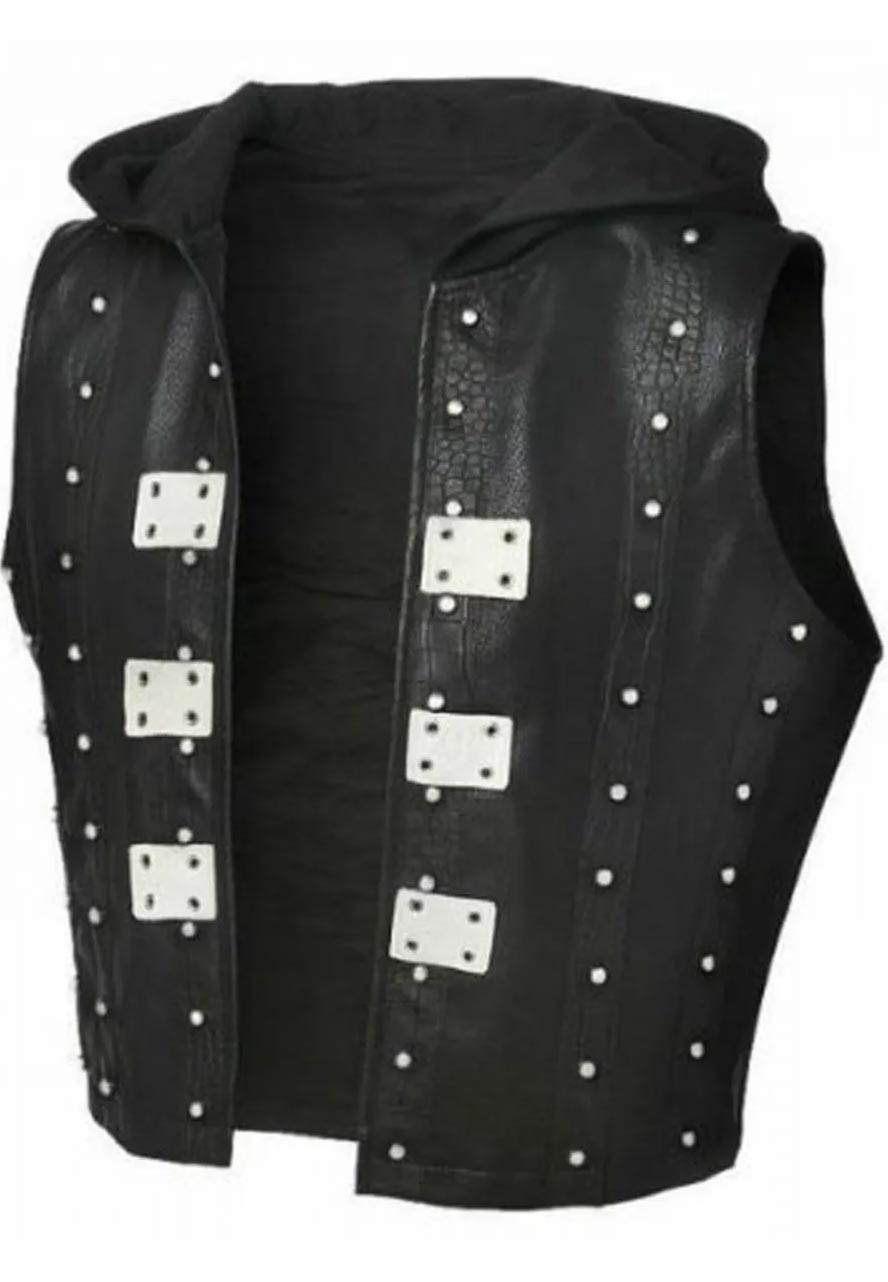 WWE AJ Styles Studded Hooded Vest WWE AJ Styles Studded Hooded Vest - Image 3