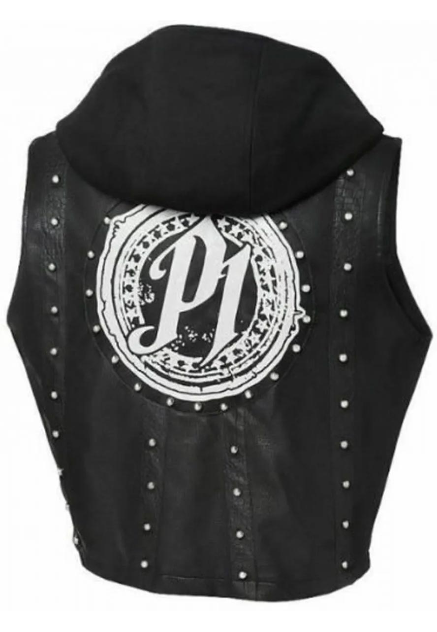 WWE AJ Styles Studded Hooded Vest WWE AJ Styles Studded Hooded Vest - Image 4