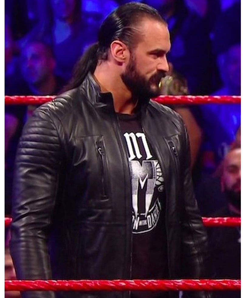WWE Drew Mcintyre Padded Leather Jacket WWE Drew Mcintyre Padded Leather Jacket - Image 3